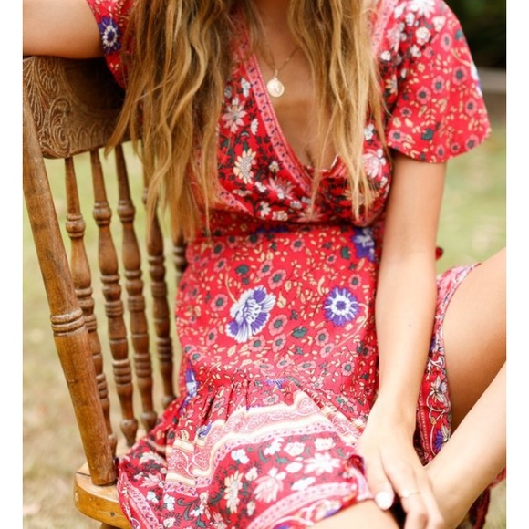 HOST Pick 👁❤️ Bohemian wrap front dress v neck - Picture 8 of 8